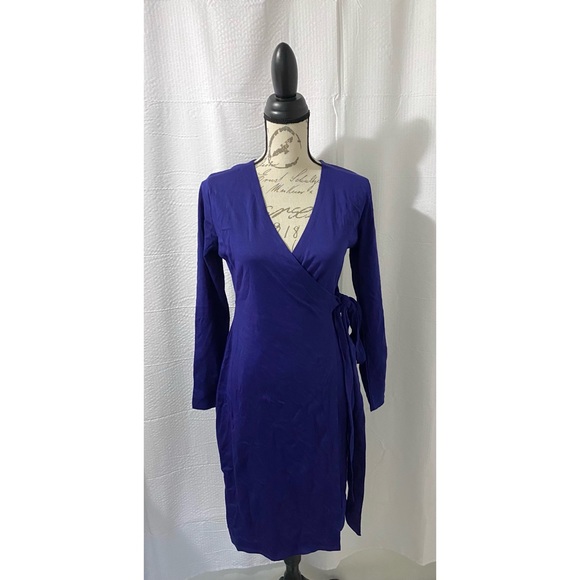 Stanzino Dresses & Skirts - Royal Blue Long Sleeve Wrap Dress